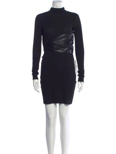 Pre-owned Nanushka Turtleneck Mini Dress In Black