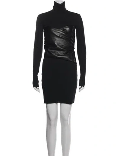Pre-owned Nanushka Turtleneck Mini Dress In Black
