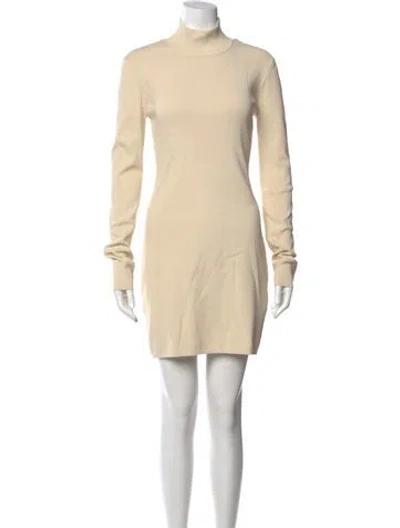 Pre-owned Nanushka Turtleneck Mini Dress In Neutral
