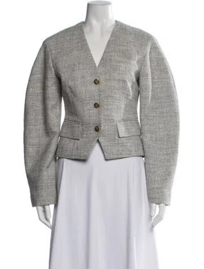 Pre-owned Nanushka Tweed Pattern Jacket W/ Tags In Grey