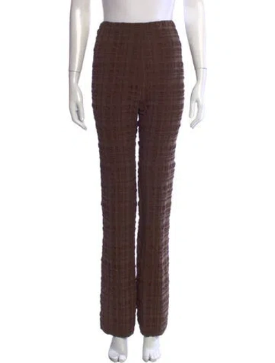 Pre-owned Nanushka Tweed Pattern Straight Leg Pants In Brown