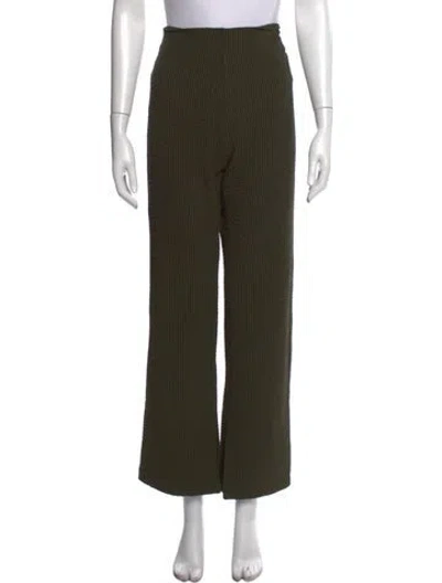 Pre-owned Nanushka Tweed Pattern Wide Leg Pants In Green