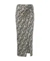 Nanushka Twist-front Printed Sarong Skirt In Black