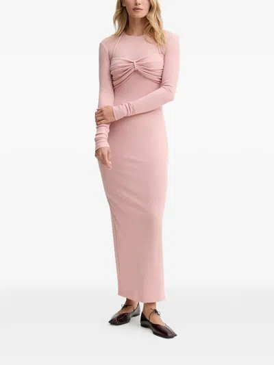 Nanushka Twisted Long-sleeved Dress In Pink
