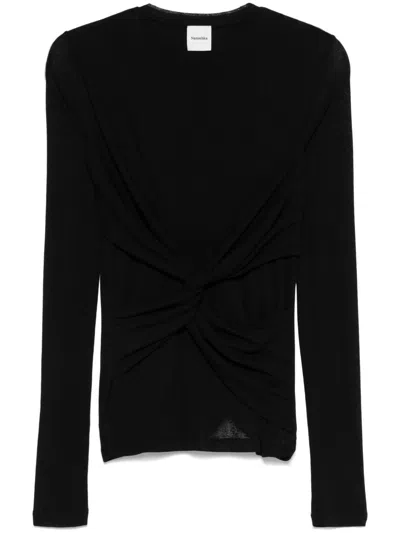 Nanushka Twisted Top In Black