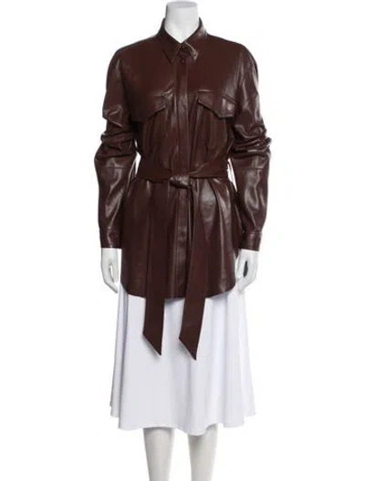 Pre-owned Nanushka Utility Jacket In Burgundy