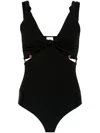 Nanushka V-neck Cut-out Bodysuit In Black