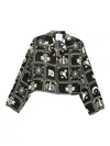 Nanushka Vally Printed Silk Top In Black