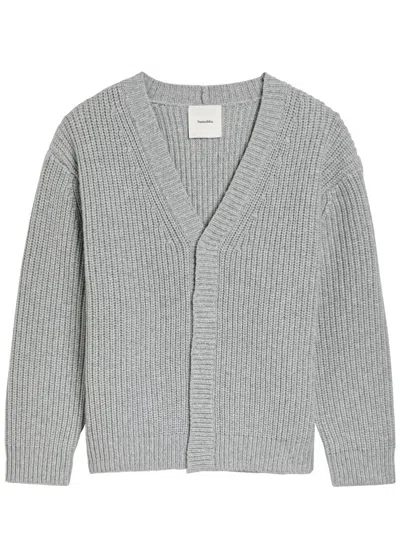 Nanushka Varten Wool And Cashmere-blend Cardigan In Blue
