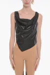 Nanushka Vegan Leather Draped Top In Black
