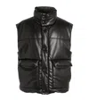 Nanushka Jovan Faux-leather Quilted Gilet In Black
