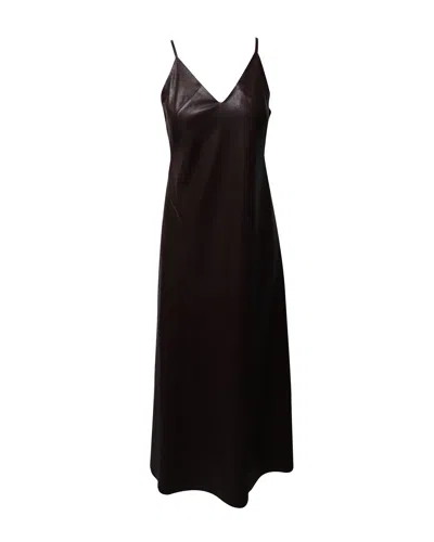 Nanushka Vegan Leather Slip Dress In Purple Polyester