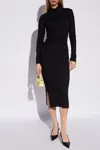Nanushka Verity Long-sleeve Knit Polo Midi Dress In Black