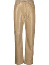 Nanushka + Net Sustain Vinni Cropped Okobor Straight-leg Pants In Brown