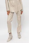 Nanushka Off-white Vegan Leather Vinni Trousers In Beige
