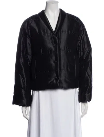 Pre-owned Nanushka Virgin Wool Faux Fur Jacket In Blue