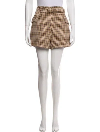 Pre-owned Nanushka Virgin Wool Mini Shorts In Brown