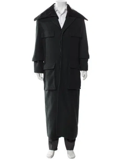 Pre-owned Nanushka Virgin Wool Overcoat In Gray