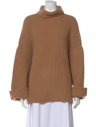 Pre-owned Nanushka Virgin Wool Turtleneck Sweater In Neutral