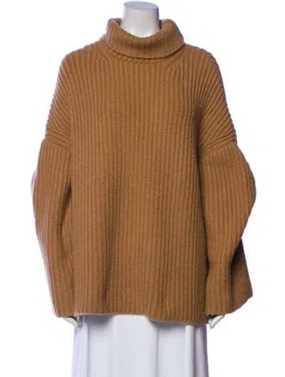 Pre-owned Nanushka Virgin Wool Turtleneck Sweater In Neutral