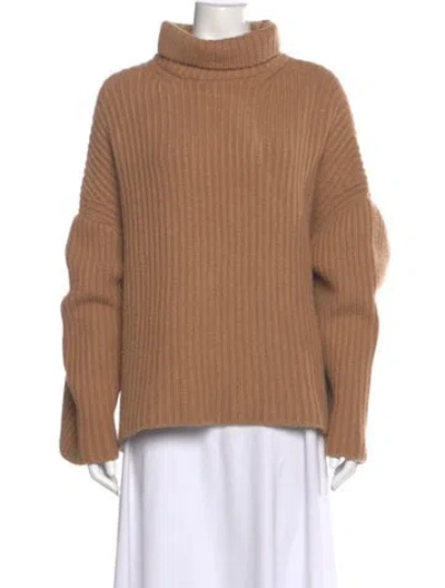 Pre-owned Nanushka Virgin Wool Turtleneck Sweater In Neutral