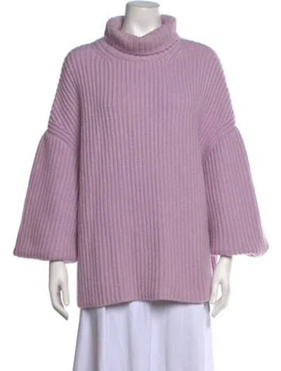Pre-owned Nanushka Virgin Wool Turtleneck Sweater In Purple