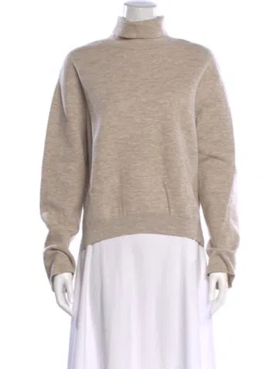 Pre-owned Nanushka Virgin Wool Turtleneck Sweatshirt In Neutral