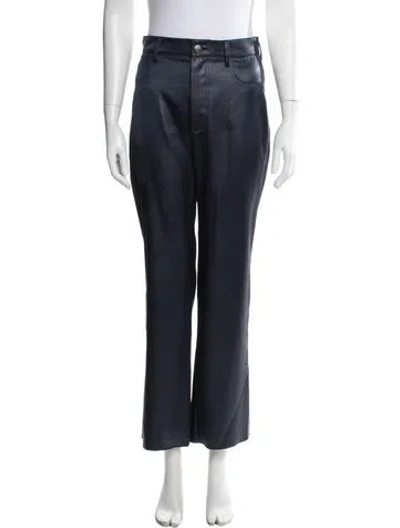 Pre-owned Nanushka Virgin Wool Wide Leg Pants In Blue