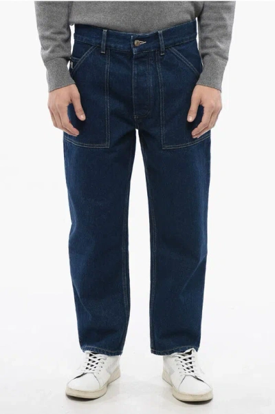 Nanushka Visible Stiching Jaspar Regular Fit Jeans 19cm In Blue