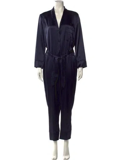 Pre-owned Nanushka V-neck Jumpsuit In Blue