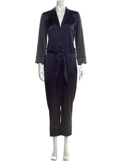 Pre-owned Nanushka V-neck Jumpsuit In Blue