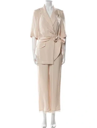 Pre-owned Nanushka V-neck Jumpsuit In Neutral