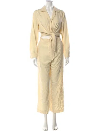 Pre-owned Nanushka V-neck Jumpsuit In Neutrals