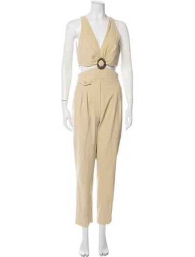 Pre-owned Nanushka V-neck Jumpsuit In Neutrals