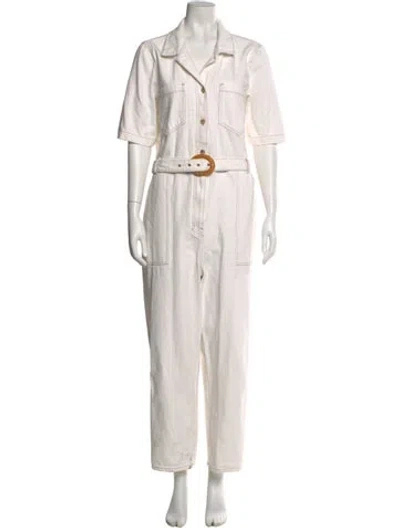 Pre-owned Nanushka V-neck Jumpsuit In White