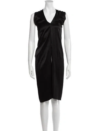 Pre-owned Nanushka V-neck Knee-length Dress In Black