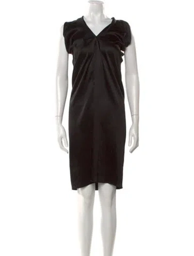 Pre-owned Nanushka V-neck Knee-length Dress In Black
