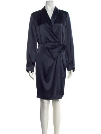 Pre-owned Nanushka V-neck Knee-length Dress In Blue