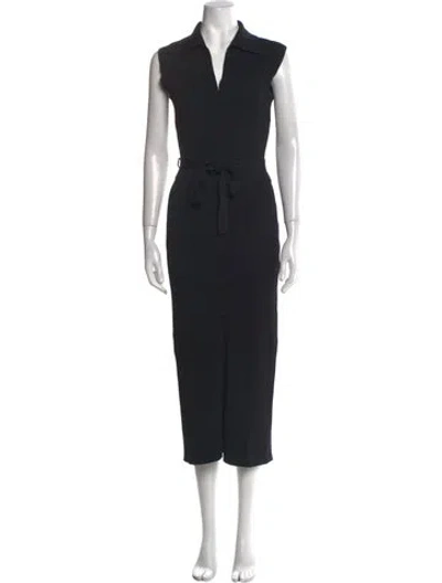 Pre-owned Nanushka V-neck Long Dress In Black