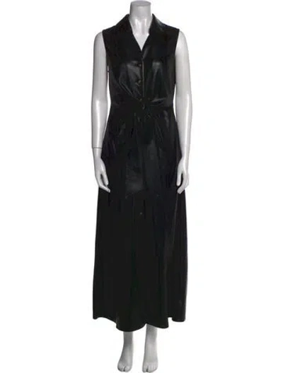 Pre-owned Nanushka V-neck Long Dress In Black