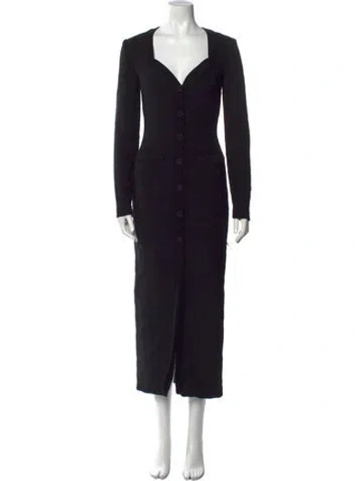 Pre-owned Nanushka V-neck Long Dress In Black