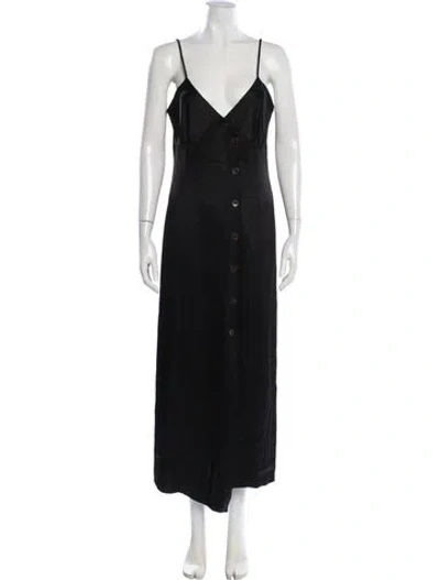 Pre-owned Nanushka V-neck Long Dress In Black