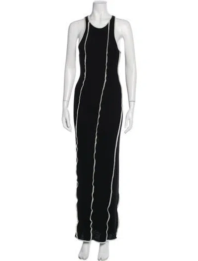 Pre-owned Nanushka V-neck Long Dress In Black