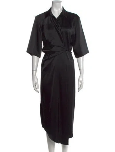 Pre-owned Nanushka V-neck Long Dress In Black