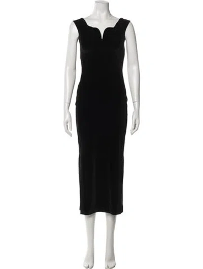Pre-owned Nanushka V-neck Long Dress In Black