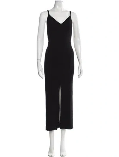 Pre-owned Nanushka V-neck Long Dress In Black