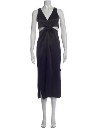Pre-owned Nanushka V-neck Long Dress In Blue