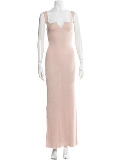 Pre-owned Nanushka V-neck Long Dress In Pink