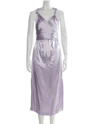 Pre-owned Nanushka V-neck Long Dress In Purple