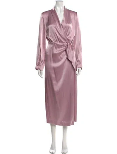 Pre-owned Nanushka V-neck Long Dress In Purple
